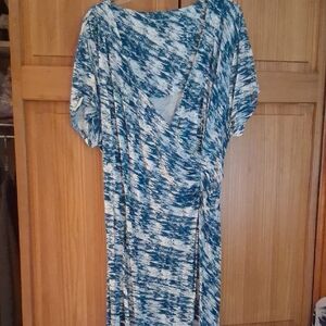 Soft Surroundings Blue and White Midi Dress